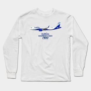 Illustration of IndiGo Airbus A320 NEO VT-ITD Long Sleeve T-Shirt